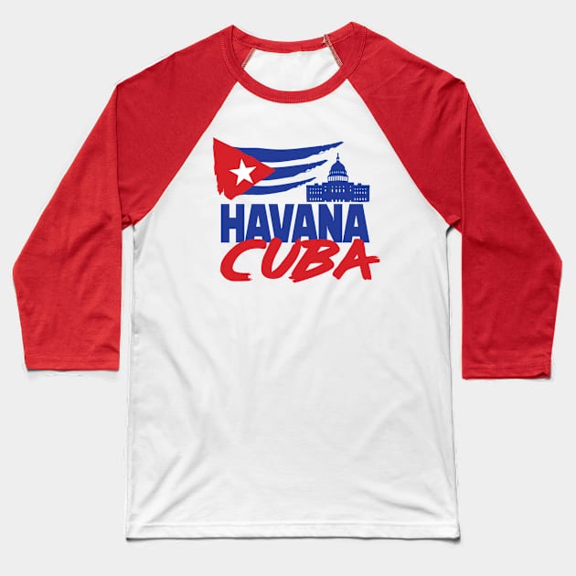 Havana Cuba Summer Baseball T-Shirt by SM Shirts